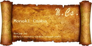 Monoki Csaba névjegykártya