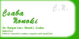 csaba monoki business card